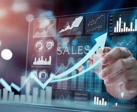 Sales team improving performance with CRM software