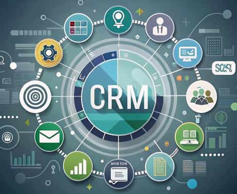 Sales team using integrated CRM tools to manage leads