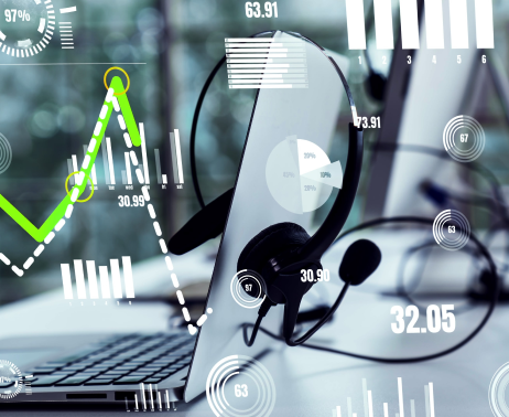 Sales team analyzing calls with tracking and recording software