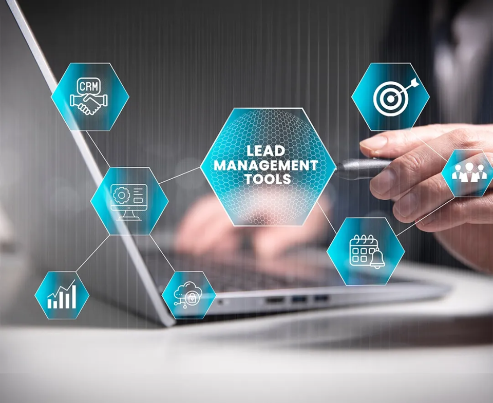 Sales team managing high leads with lead management software