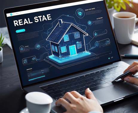 Real estate CRM dashboard showing lead and property tracking