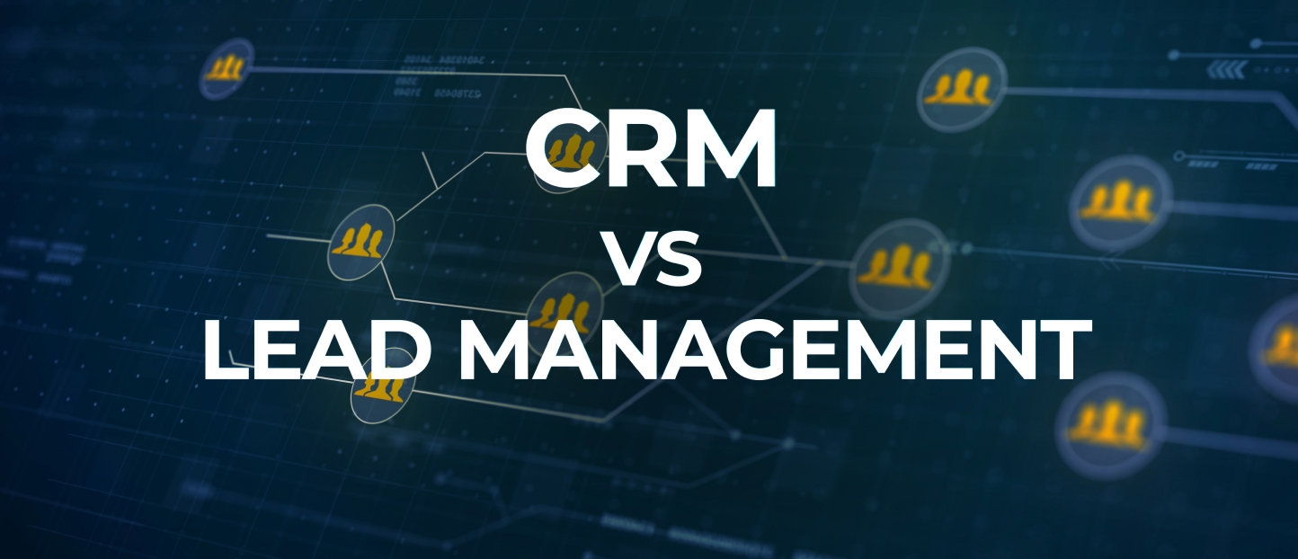 Infographic comparing CRM and lead management systems with features and best practices for improving sales conversions