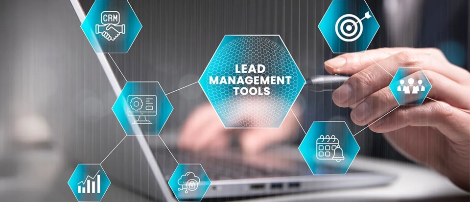 Sales team managing high leads with lead management software