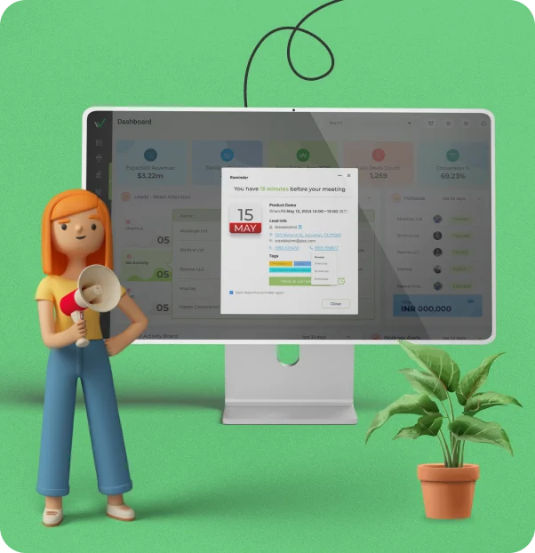 Lead follow-up reminders for timely engagement in WorkPex