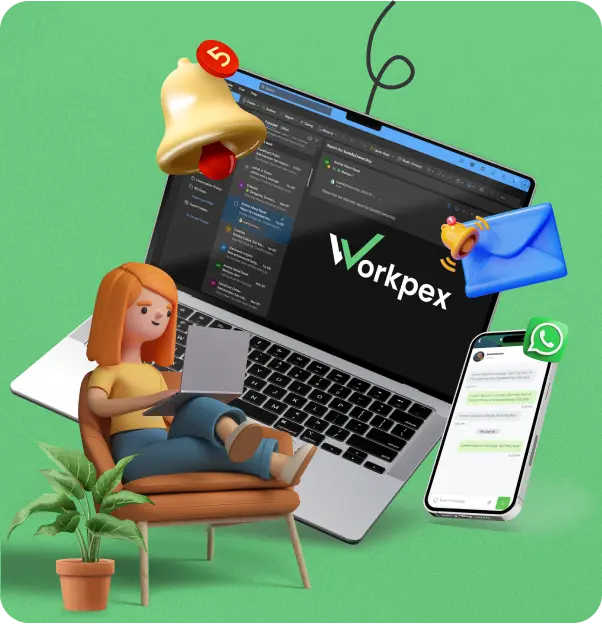 Customized messaging features using WhatsApp and email in WorkPex